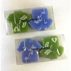 Tradewind Bay Floating Candle Set Hawaiian‎ Shirt Tropical Decor Lot of 4